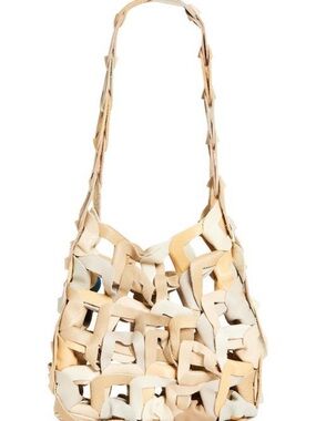 SC103 Links Shoulder Bag in Beige and Cream